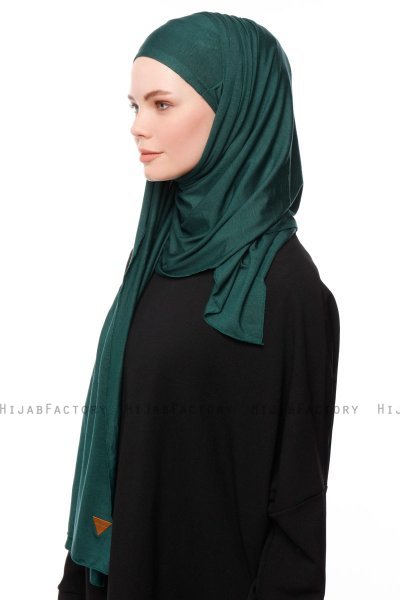 Asya - Hijab Pratique Viscose Vert Foncé