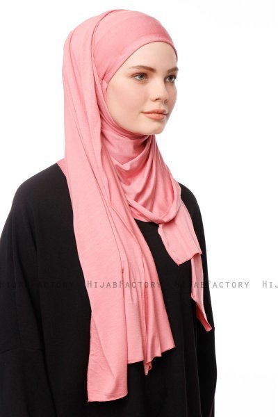 Asya - Hijab Pratique Viscose Rose Foncé