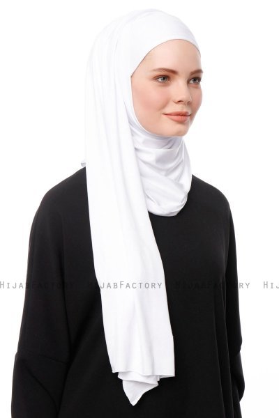 Asya - Hijab Pratique Viscose Blanc