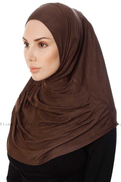 Ava - Hijab Al Amira Marron One-Piece - Ecardin