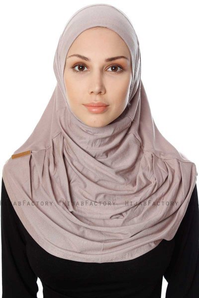 Ava - Hijab Al Amira Gris Pierre One-Piece - Ecardin