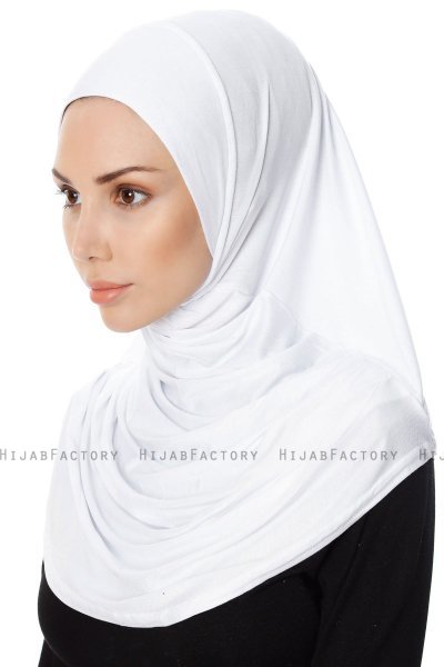 Ava - Hijab Al Amira Blanc One-Piece - Ecardin