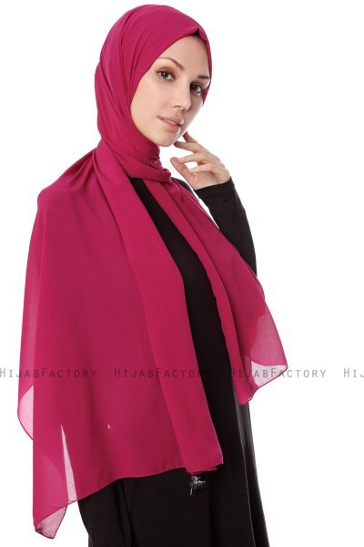 Ayla - Hijab Chiffon Cerise