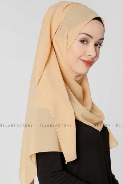 Ayla Gold Chiffon Hijab Sjal 300417c