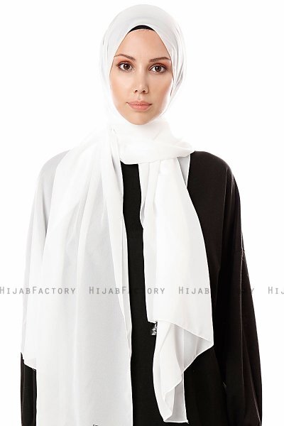 Ayla - Hijab Chiffon Blanc Cassé