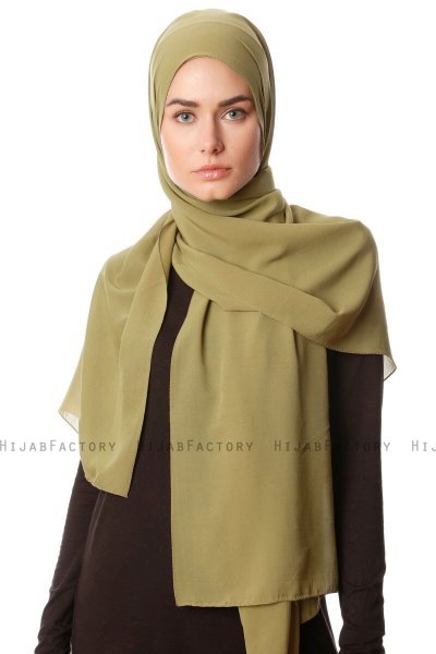 Ayla - Hijab Chiffon Olive Verte