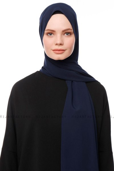Aylin - Hijab Medine Silk Bleu Marin - Gülsoy