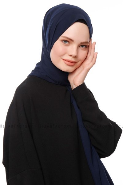 Aylin - Hijab Medine Silk Bleu Marin - Gülsoy