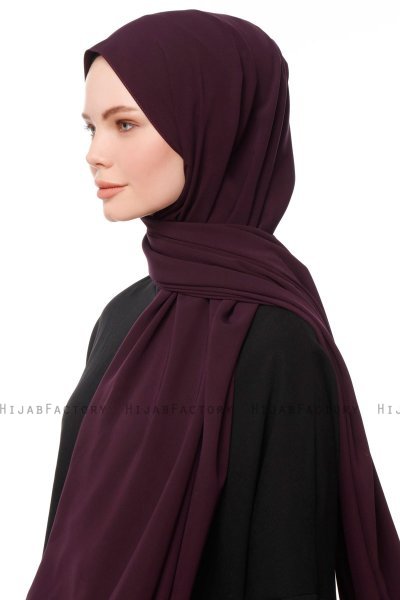 Aylin - Hijab Medine Silk Violet Foncé - Gülsoy