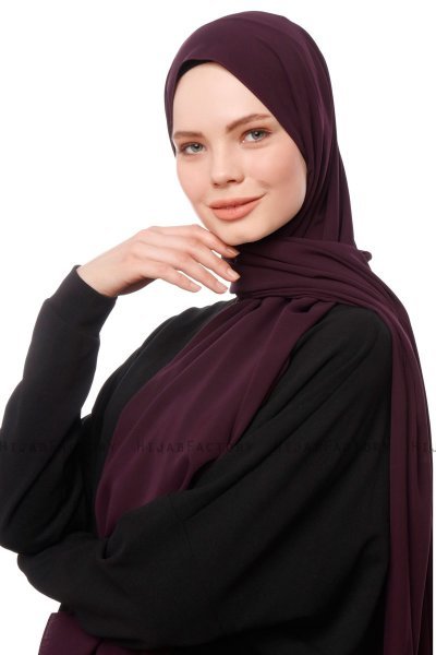 Aylin - Hijab Medine Silk Violet Foncé - Gülsoy