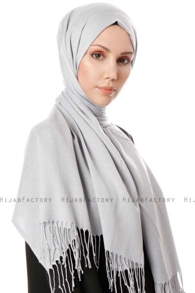 Aysel - Hijab Pashmina Gris Clair - Gülsoy