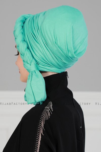Theresa - Turban En Coton Turquoise - Ayse Turban