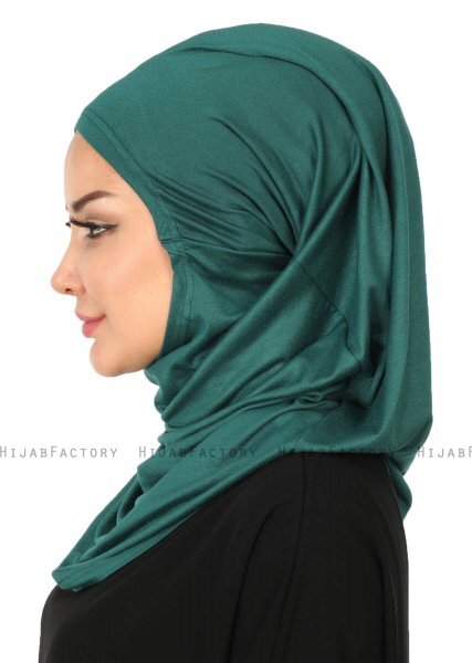 Wilda - Hijab En Coton Vert Foncé