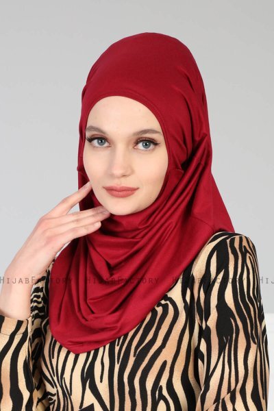 Wilda - Hijab En Coton Bordeaux