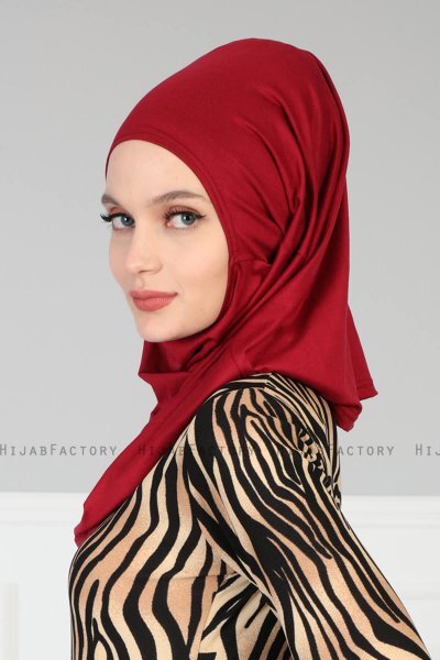 Wilda - Hijab En Coton Bordeaux