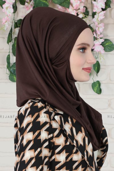 Wilda - Hijab En Coton Marron