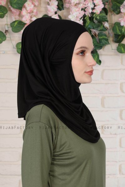 Wilda - Hijab En Coton Noir