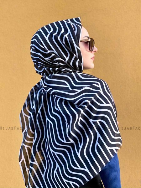 Berrin - Hijab A Motifs En Coton Noir - Mirach