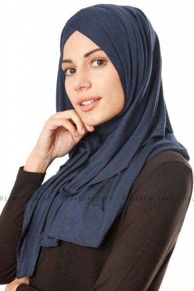Betul - Hijab 1X Jersey Bleu Marin - Ecardin