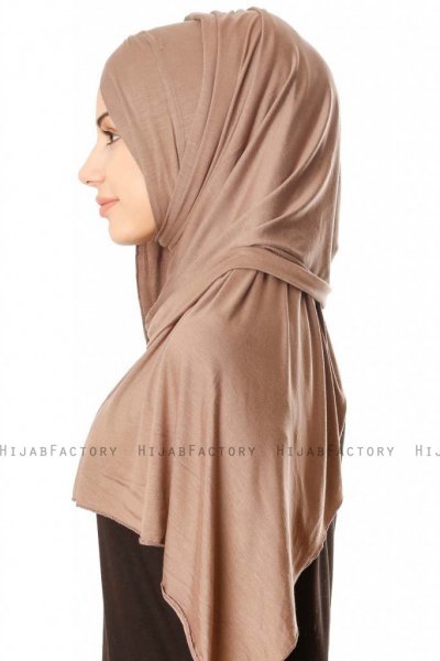 Betul - Hijab 1X Jersey Taupe Foncé - Ecardin