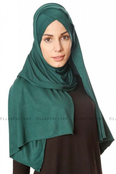Betul - Hijab 1X Jersey Vert Foncé - Ecardin
