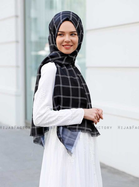 Betulle - Hijab à Motifs Noir - Sal Evi