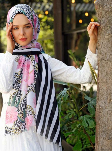 Capella - Hijab à Motifs Rose - Sal Evi