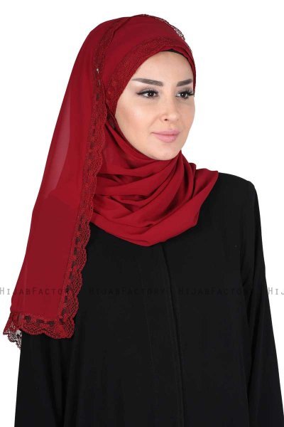 Carin - Hijab Chiffon Pratique Bordeaux