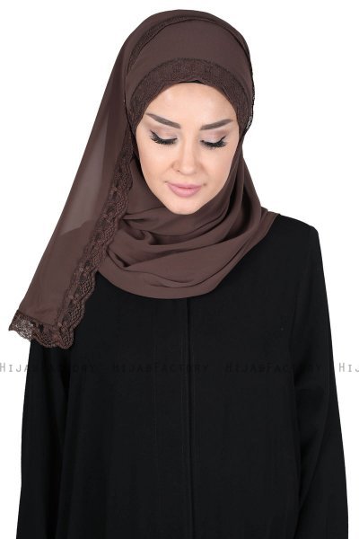 Carin - Hijab Chiffon Pratique Marron