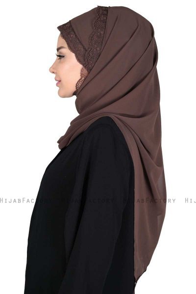Carin - Hijab Chiffon Pratique Marron