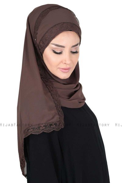 Carin - Hijab Chiffon Pratique Marron