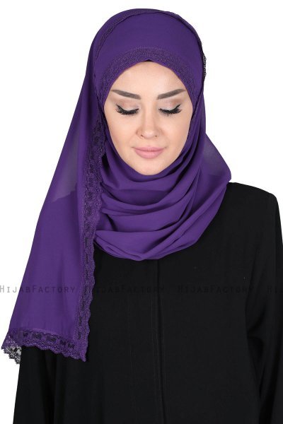Carin - Hijab Chiffon Pratique Violet