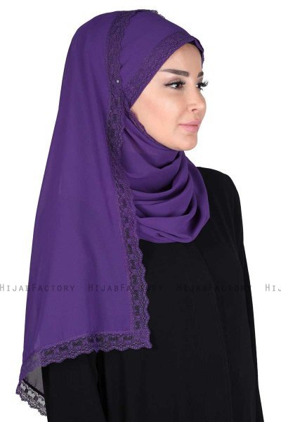 Carin - Hijab Chiffon Pratique Violet