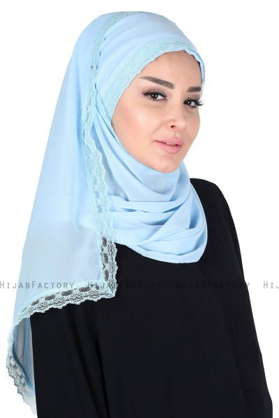 Carin - Hijab Chiffon Pratique Bleu Clair
