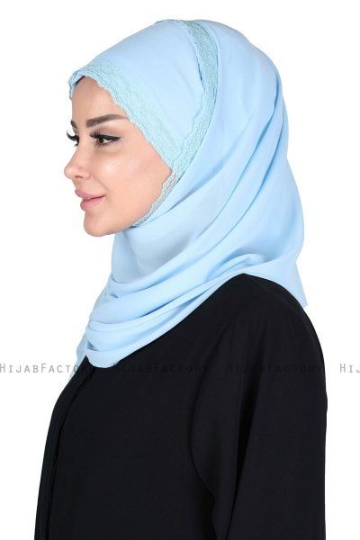 Carin - Hijab Chiffon Pratique Bleu Clair