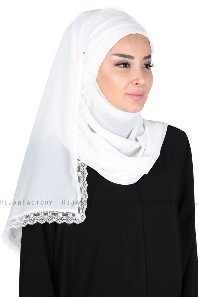 Carin - Hijab Chiffon Pratique Blanc Cassé