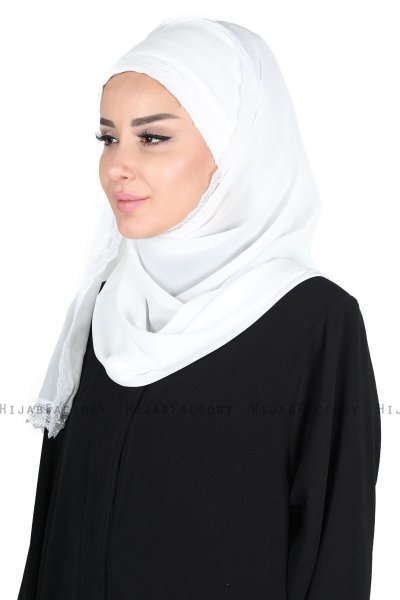 Carin - Hijab Chiffon Pratique Blanc Cassé