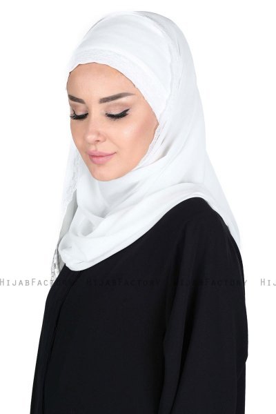 Carin - Hijab Chiffon Pratique Blanc Cassé