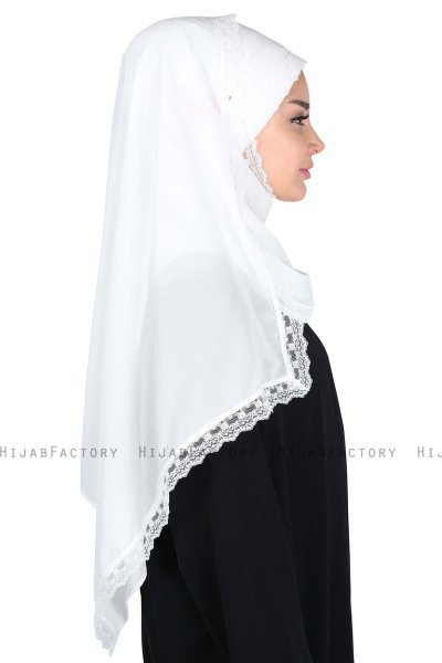 Carin - Hijab Chiffon Pratique Blanc Cassé