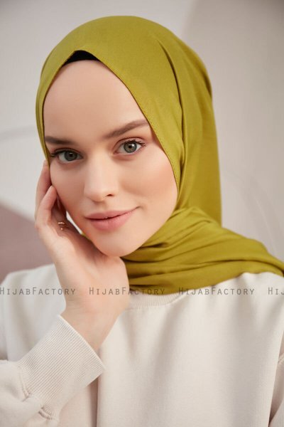 Silky Plain - Hijab Olive Verte