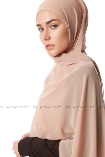 Derya - Hijab Pratique Chiffon Beige