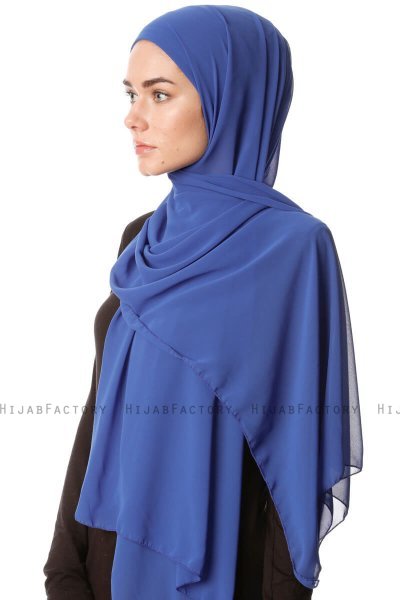 Derya - Hijab Pratique Chiffon Bleu