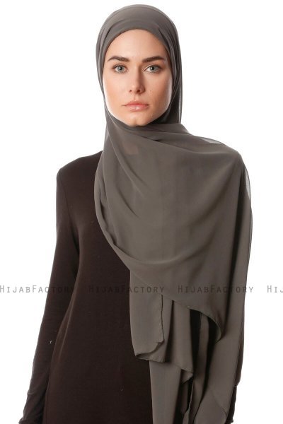Derya - Hijab Pratique Chiffon Kaki