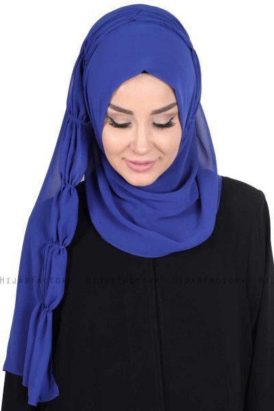 Disa - Hijab Chiffon Pratique Bleu