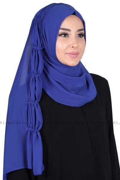 Disa - Hijab Chiffon Pratique Bleu