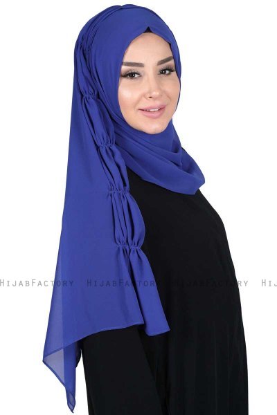 Disa - Hijab Chiffon Pratique Bleu