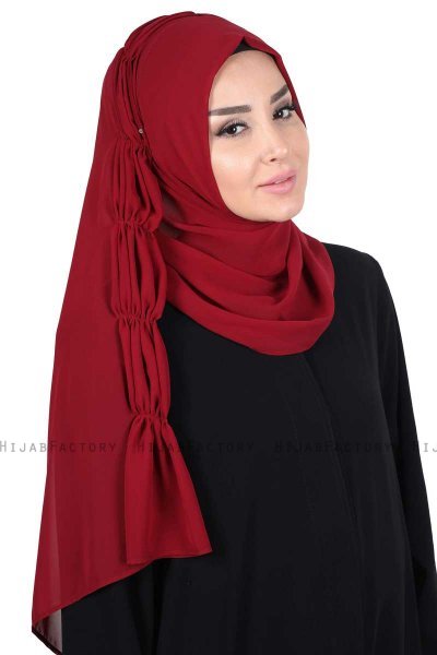 Disa - Hijab Chiffon Pratique Bordeaux