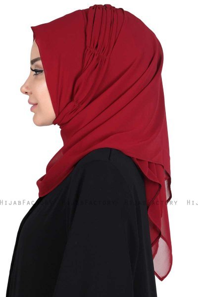 Disa - Hijab Chiffon Pratique Bordeaux