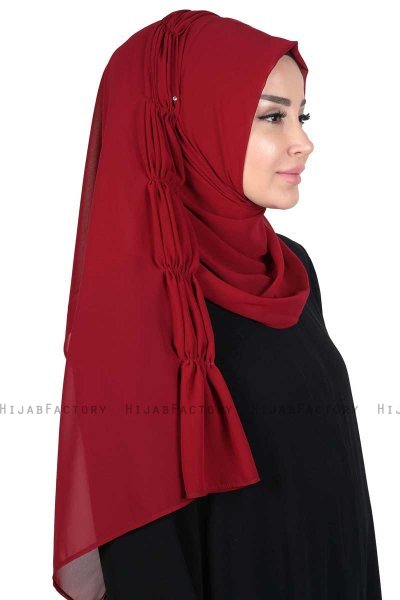 Disa - Hijab Chiffon Pratique Bordeaux