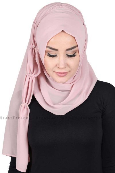 Disa - Hijab Chiffon Pratique Vieux Rose